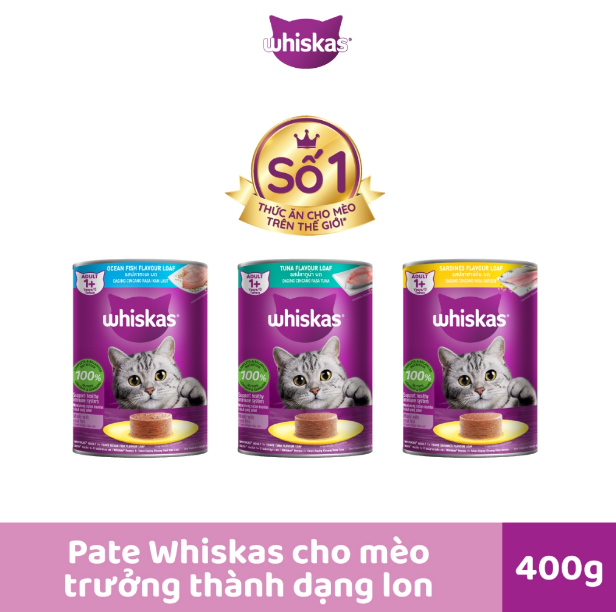 Pate WHISKAS lon cho mèo (400gr)