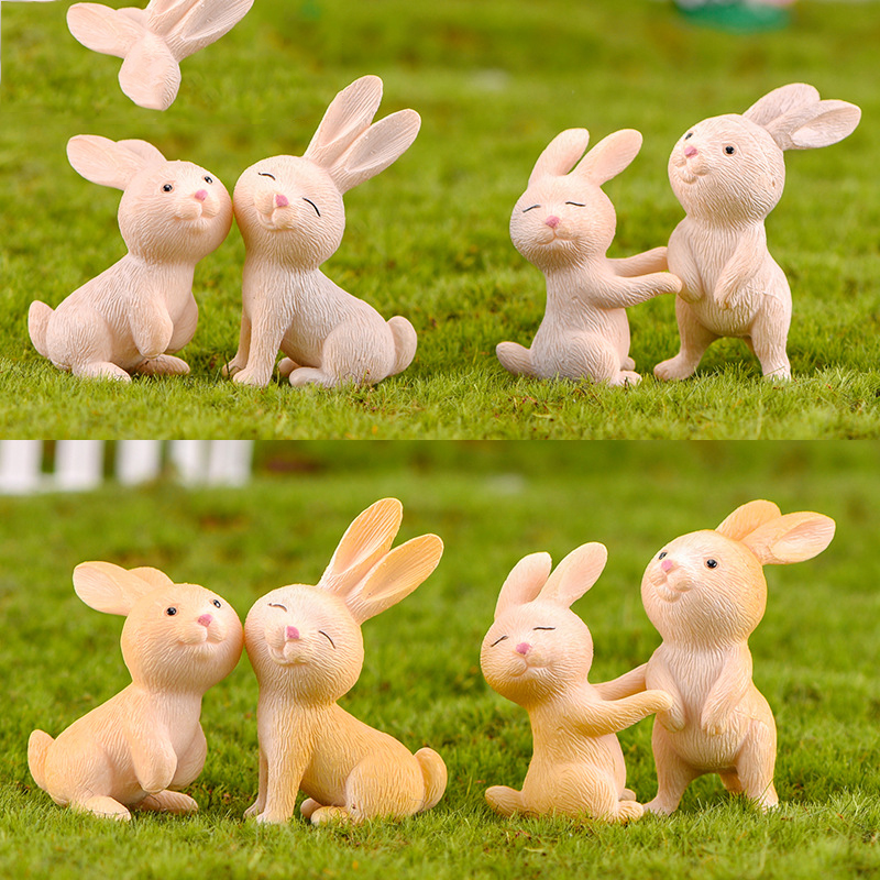 Tiểu cảnh mini- Mô hình thỏ đáng yêu