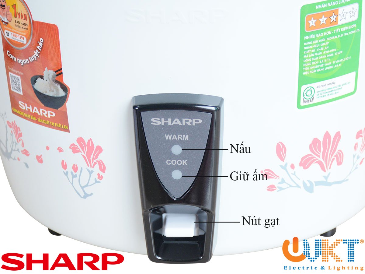 Nồi cơm điện nắp rời Sharp 3.8 lít KSH-740V (D40V)