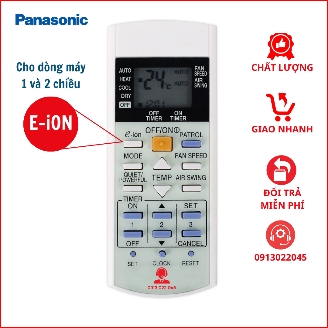 Điều khiển điều hòa Panasonic E-ion
