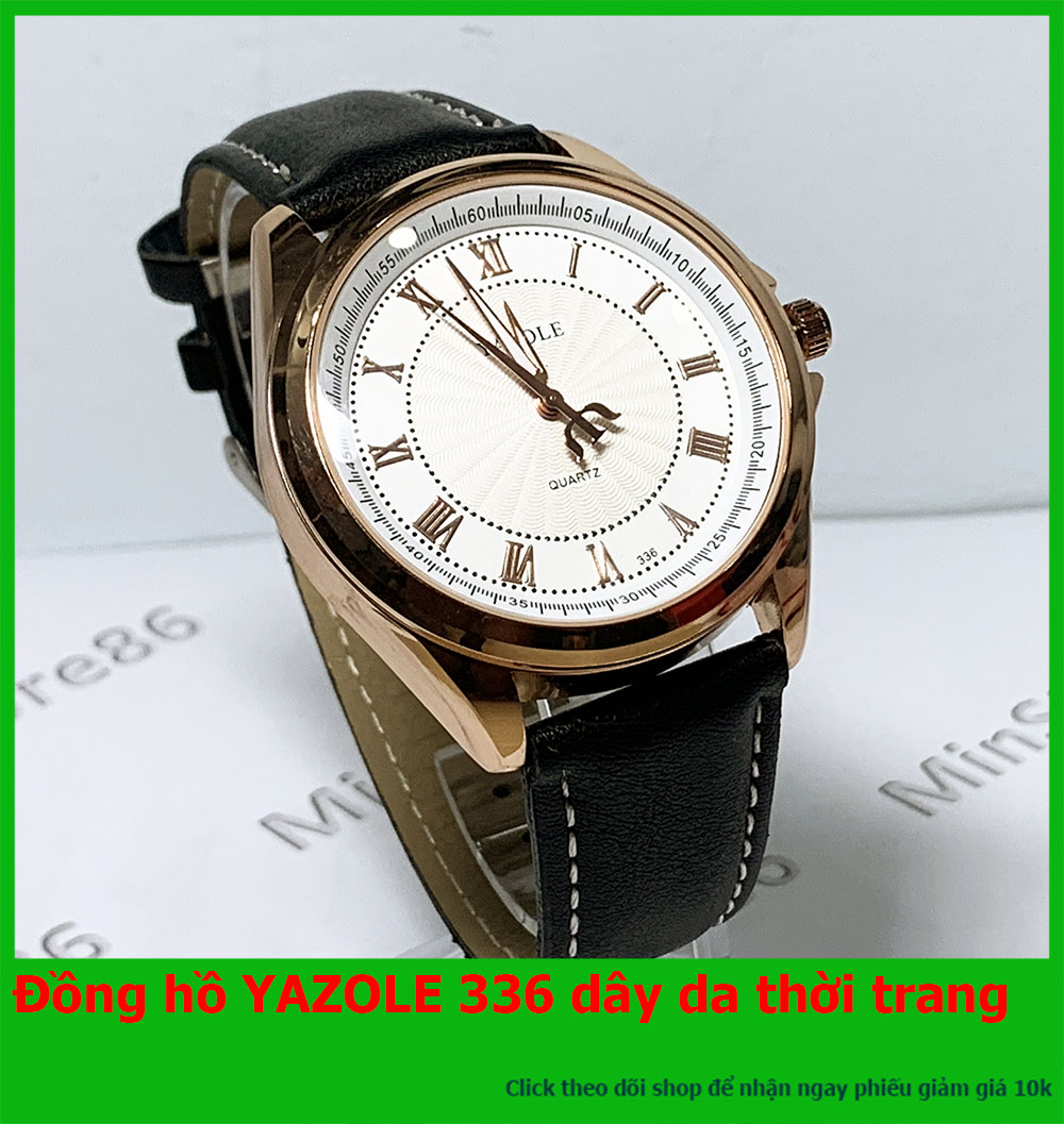 [Tặng vòng tỳ hưu] Đồng hồ nam Yazole 338 dây da 40mm