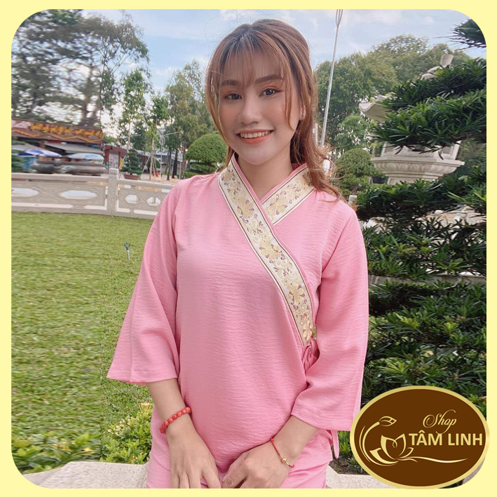 Đồ lam đi chùa _ mẫu xéo nơ vải lụa