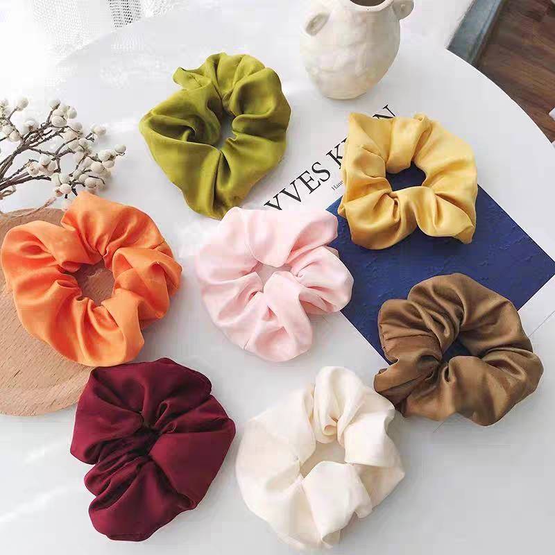 Combo 2 Dây Cột Tóc Vải Lụa Bóng Thời Trang Dành Hàn Quốc