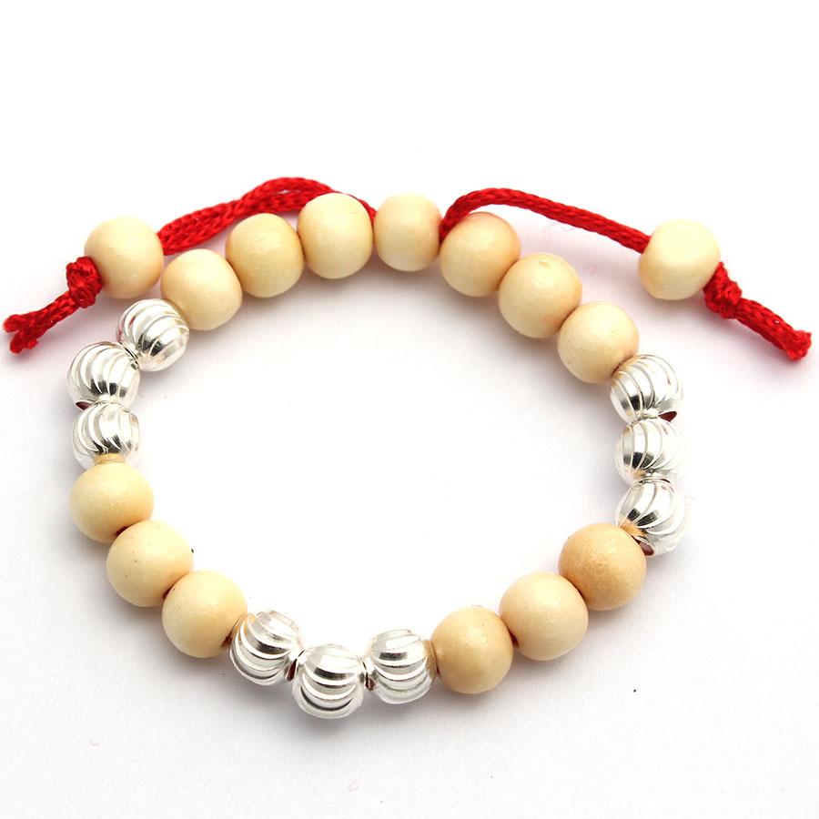 Lắc Tay Lắc Chân Trẻ Em Bạc Hiểu Minh LTE051 Vòng Dâu Tằm Bi Bạc Phay Bảo Hành Vĩnh Viễn