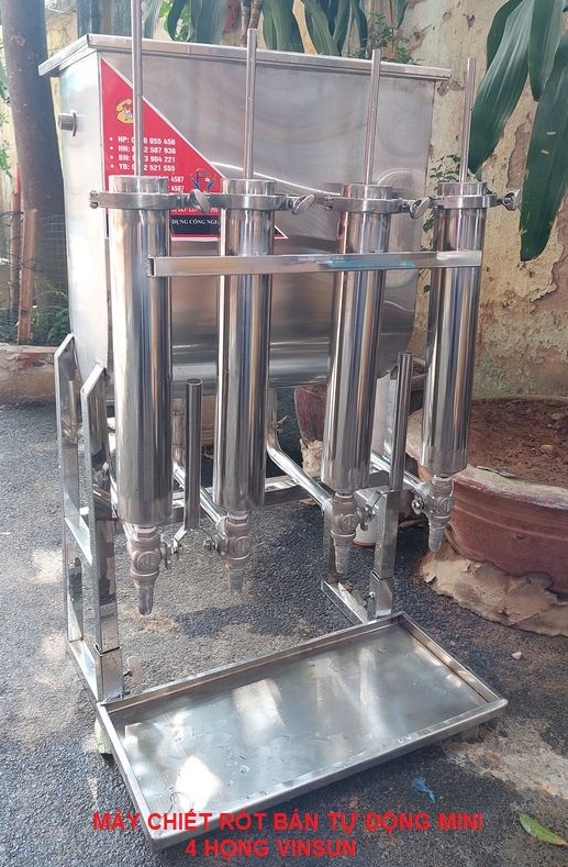 Máy chiết rót bán tự động mini 4 họng vinsun rót từ 100 ml đến 1000 l