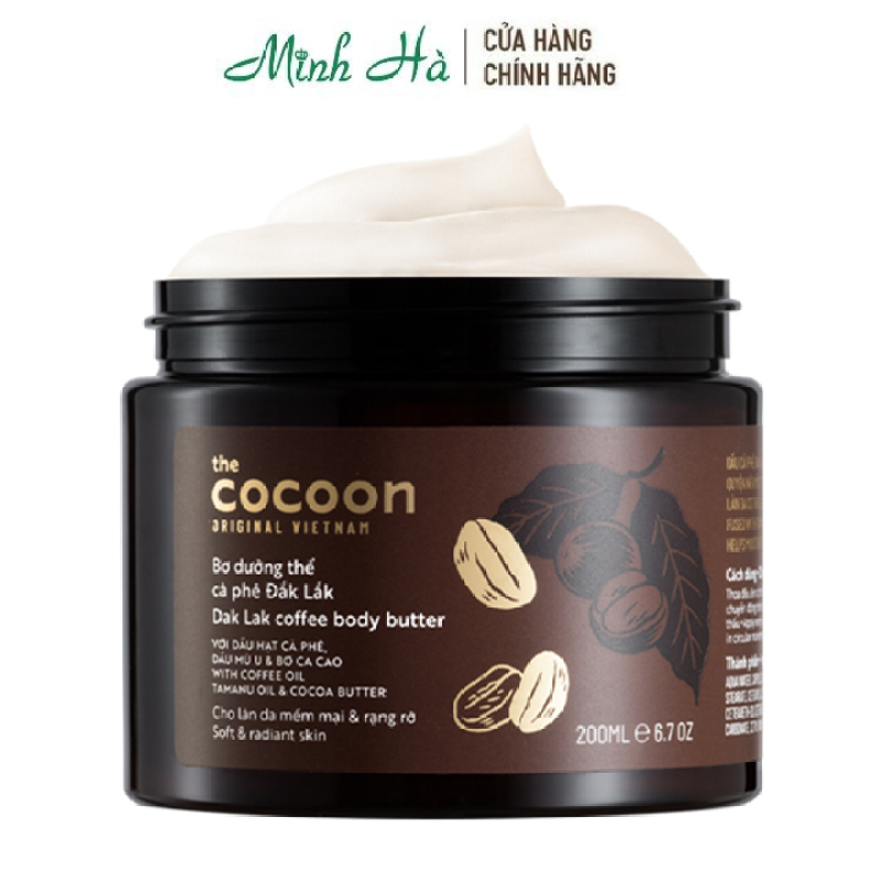 Bơ dưỡng thể cà phê Dak Lak coffee body butter The Cocoon 200ml cho làn da mềm mại và rạng rỡ cao cấp