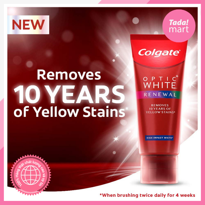 Kem đánh răng Colgate Optic White Renewal 116g Mỹ