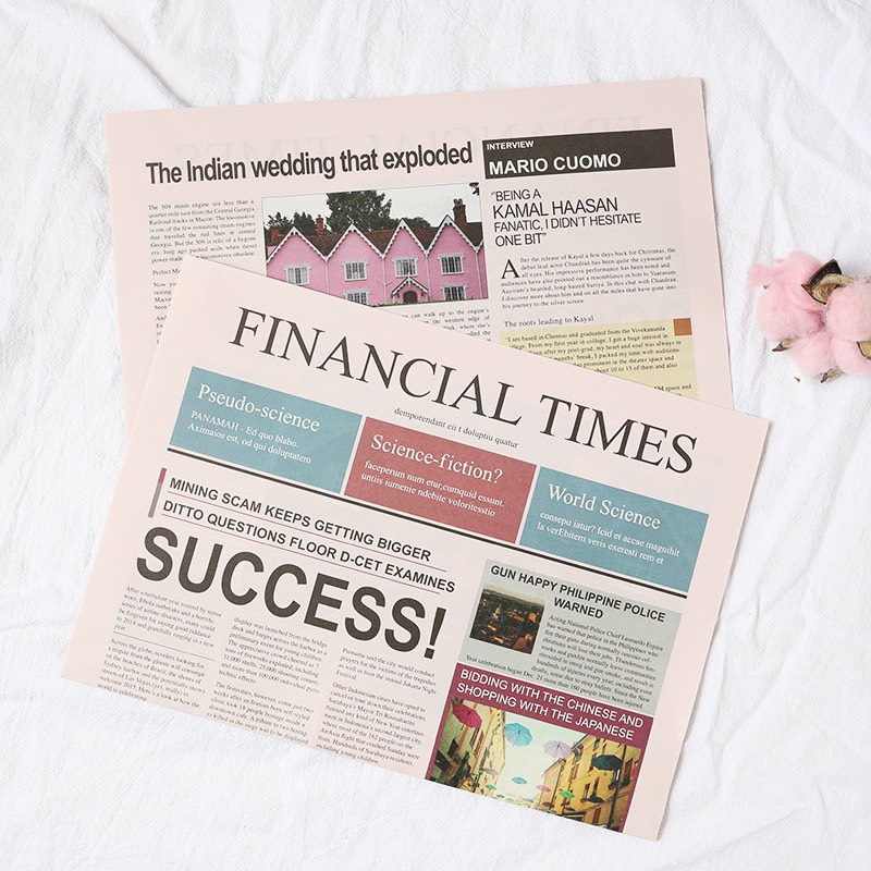 Giấy Báo Tiếng Anh Dùng Làm Đạo Cụ Chụp Ảnh Phong Cách AD597