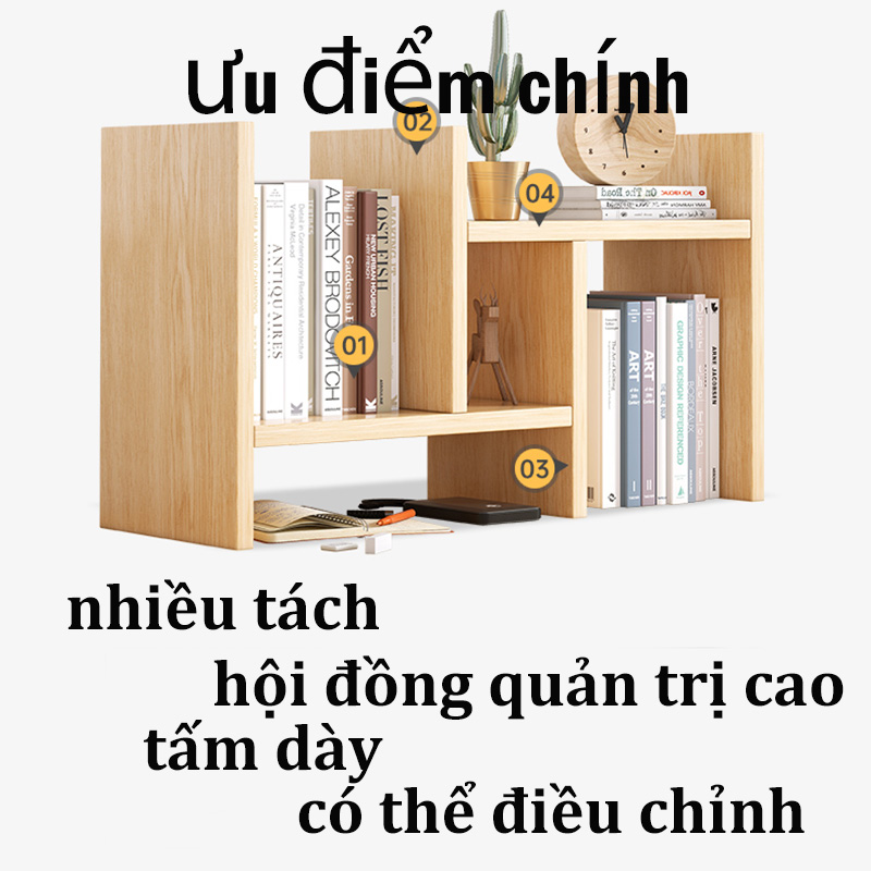 DAMIK-Kệ Sách Gỗ để bàn NĂNG ĐIỀU CHỈNH ĐƯỢC KÍCH THƯỚC