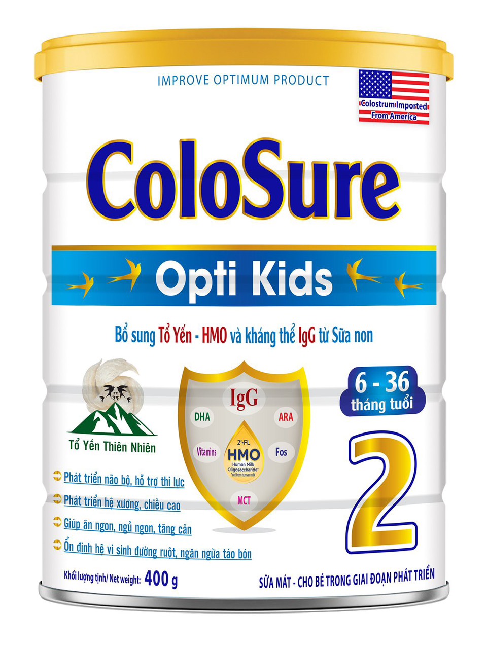 Sữa Bột Colosure Opti Kids 2 dành cho bé từ 6 tháng đến 36 tháng tuổi