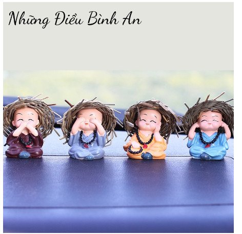 Bộ sưu tập tượng những chú tiểu ngộ nghĩnh -tứ không-quét rác-múa kiếm-võ say-tập võ