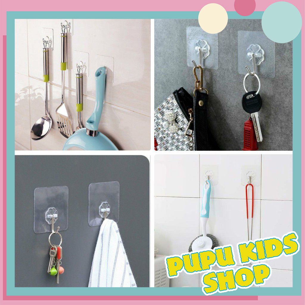 combo 20 móc dán tường trong suốt [Siêu Chịu Lực 10kg]