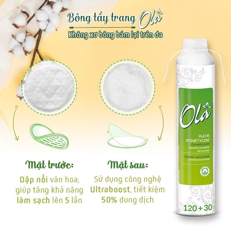 Bông tẩy trang Ola Ba Lan 80 miếng.