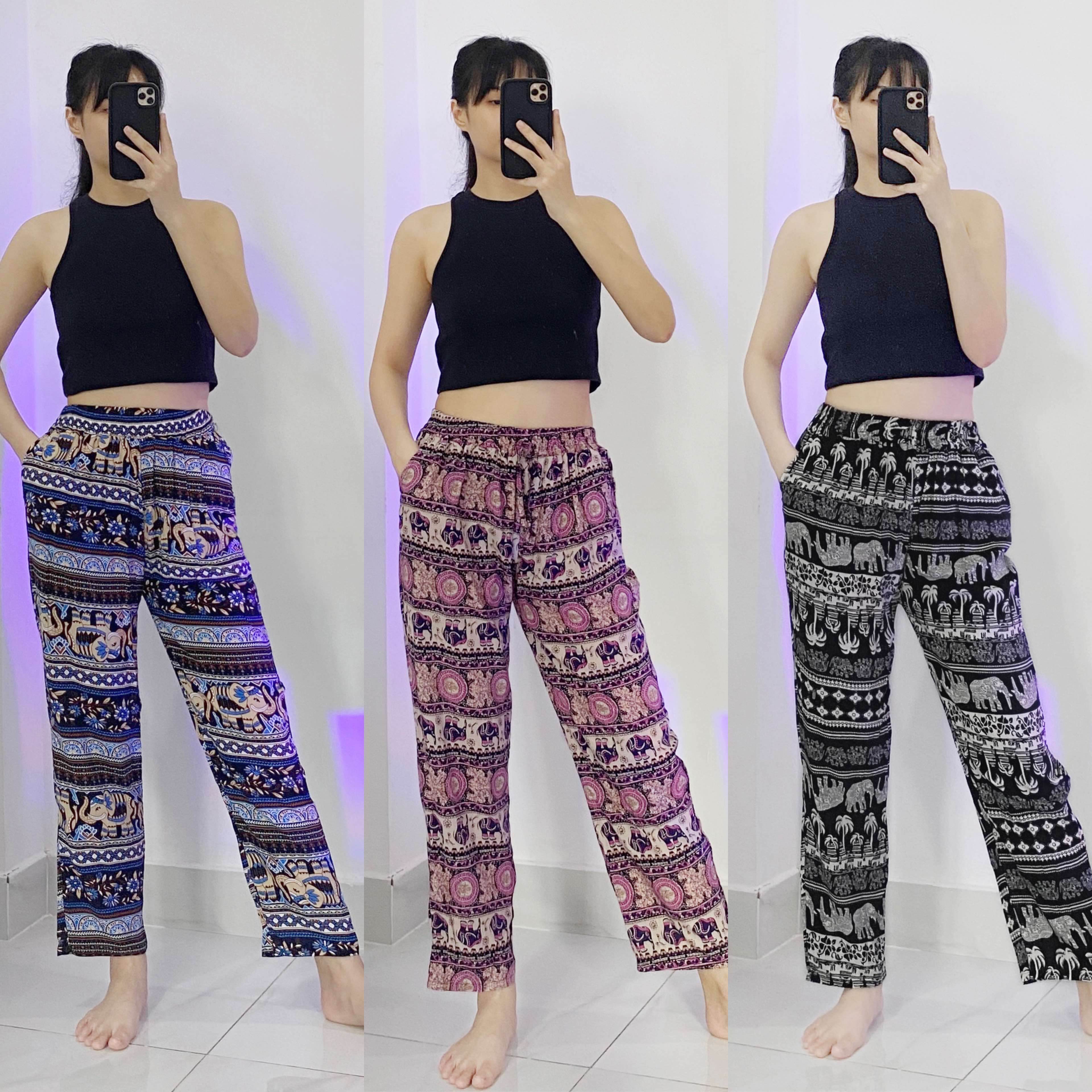 Quần lanh thổ cẩm freesize (size 45-70kg)