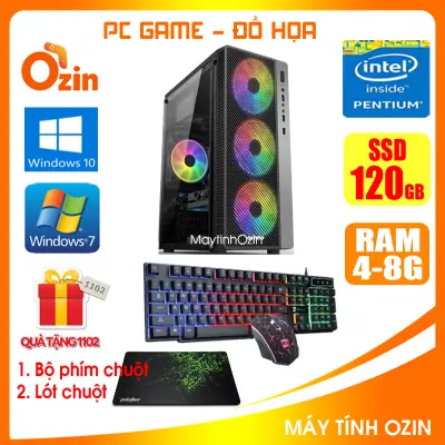 [Trả góp 0%]Case PC Game LED CPU Pentium G3020 / i5-4430 / Ram 4GB-8GB / SSD 120 - 240GB / VGA 1GB - 2GB chơi max game top PUBG LOL CF đột kích Fifa3 Cs Go GAT 5 ... + [QÙA TẶNG: Phím chuột + Bàn di chuột] GAI54  LOZ