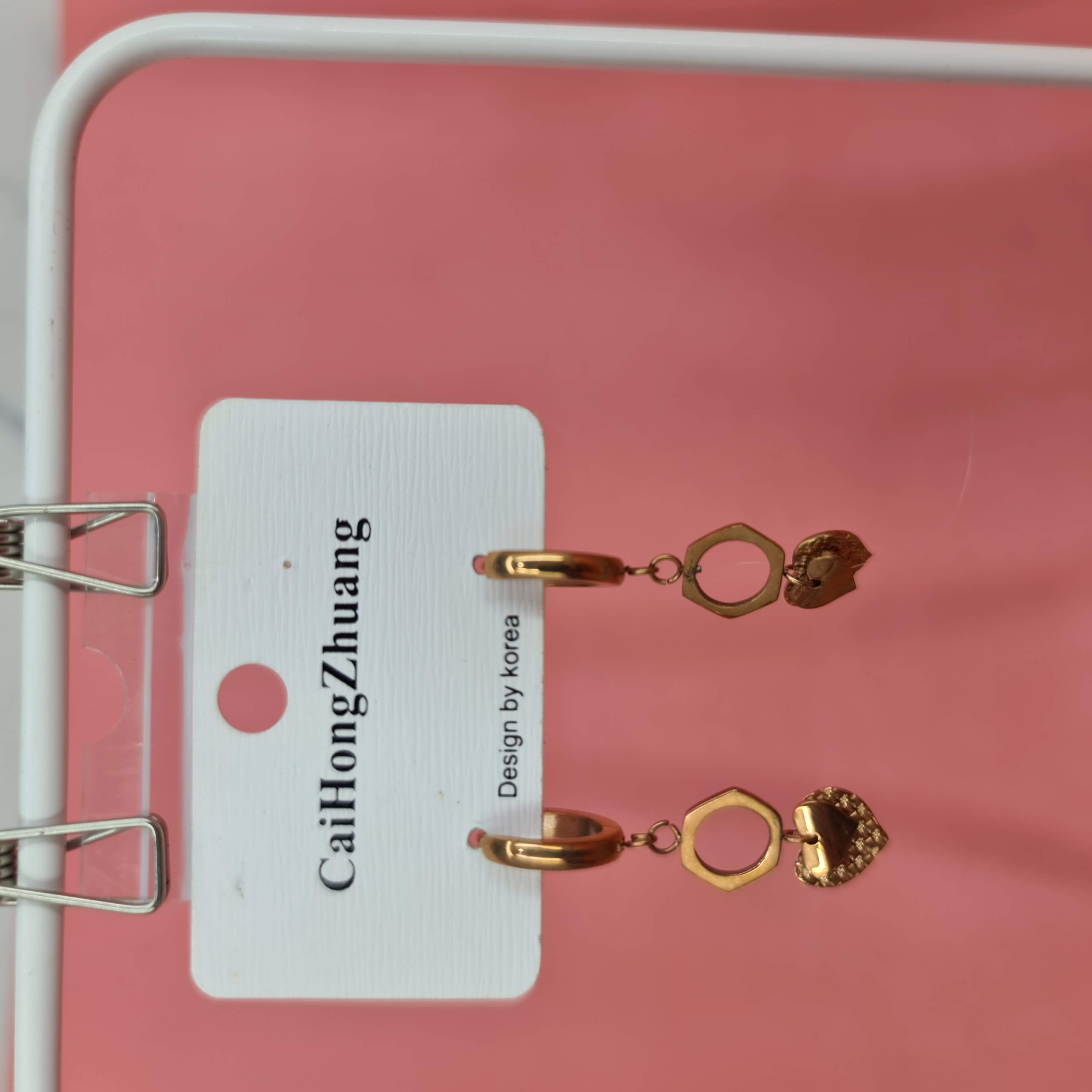 Bông tai tim nhỏ xinh phong cách Hàn Quốc - LB001 + B1293