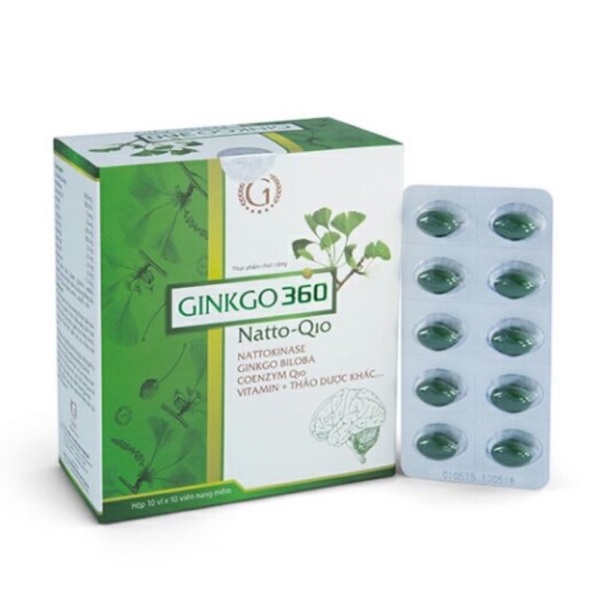 Ginkgo 360 natto q10 - tăng cường tuần hoàn và lưu thông mạch máu não hộp 100 viên, sản phẩm có nguồn gốc xuất xứ rõ ràng, đảm bảo chất lượng, dễ dàng sử dụng