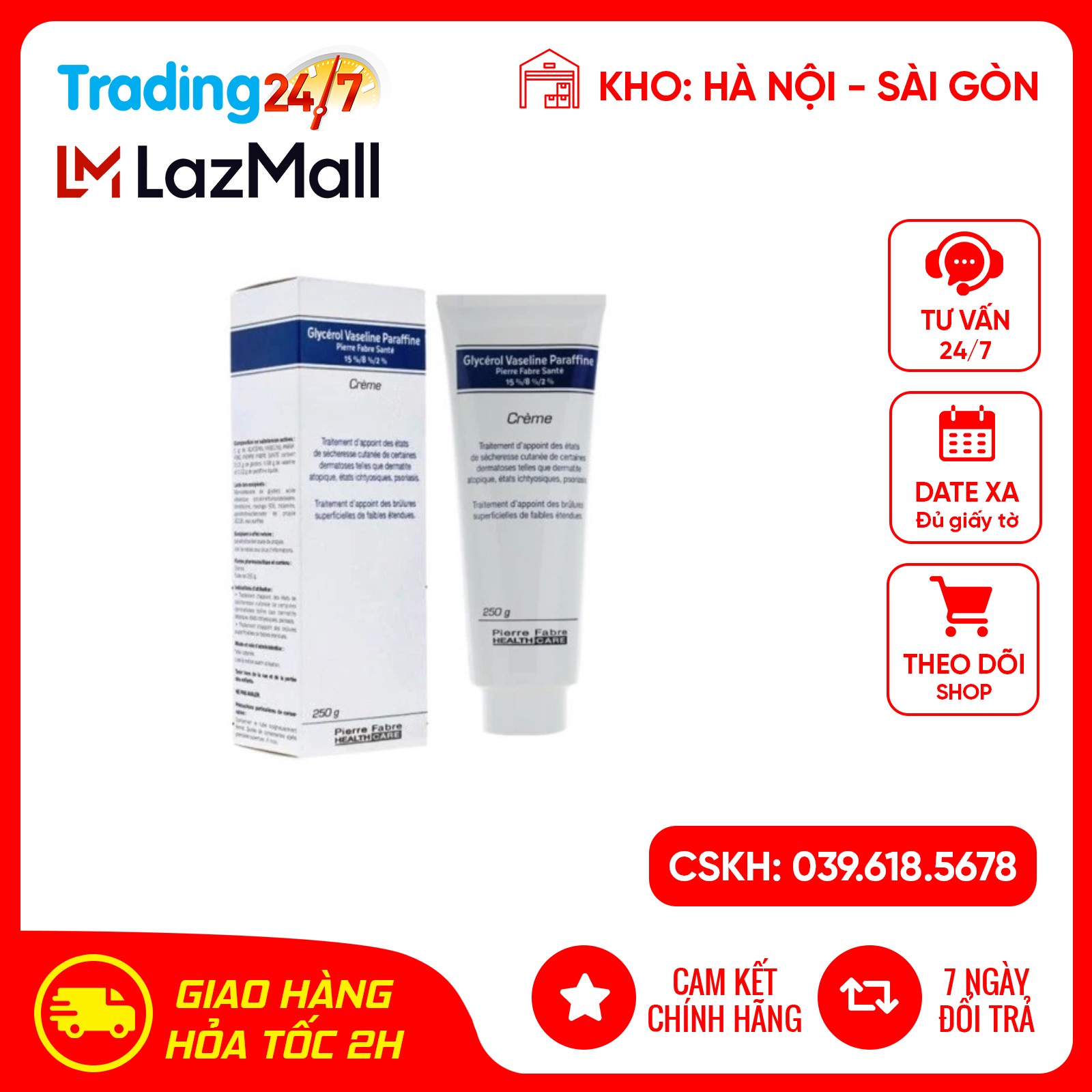 Kem nẻ dexeryl nội địa pháp 250gr