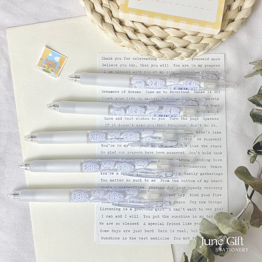 Dao cắt sticker washi, rọc giấy dạng bút bi bấm hình gấu