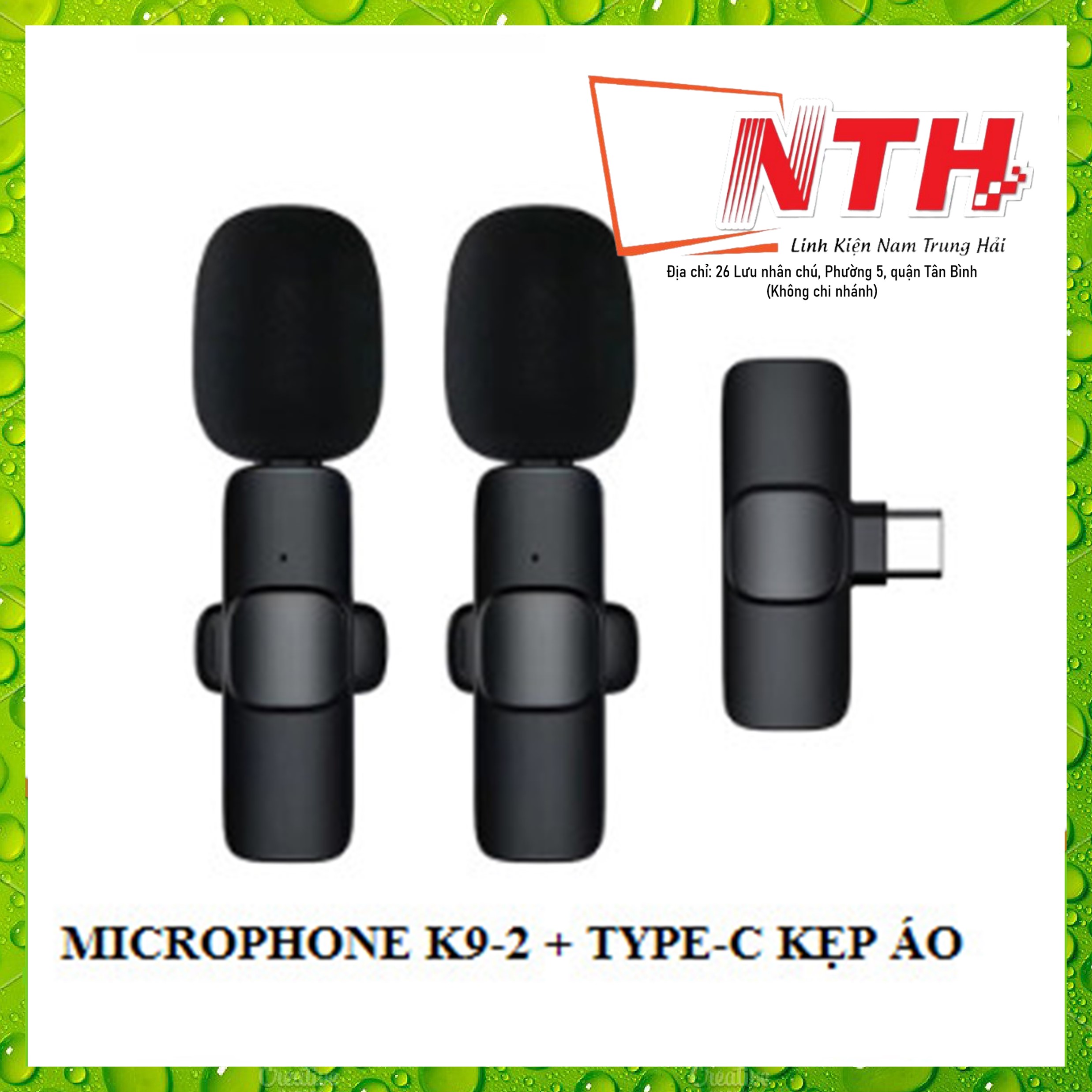 Bộ micro thu âm không dây k9 khử tiếng ồn để livestream ghi âm quay video cổng type c