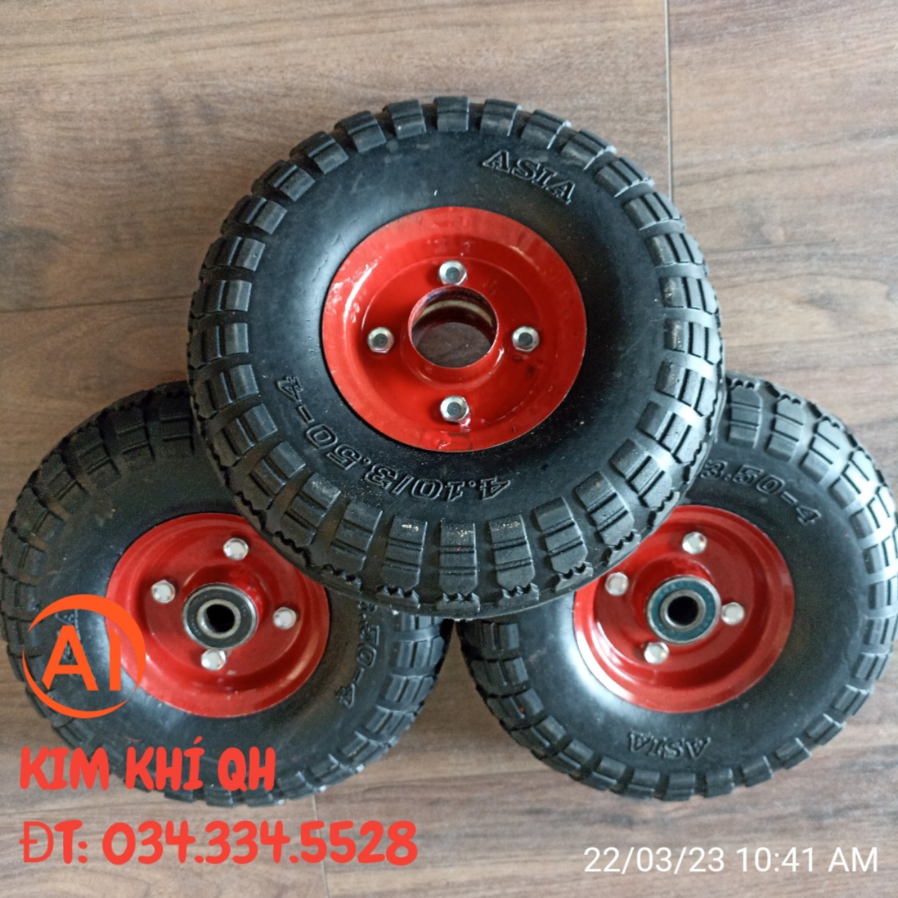 Bánh Xe Cao su Đỏ 25cm - thay thế bánh xe đẩy hàng