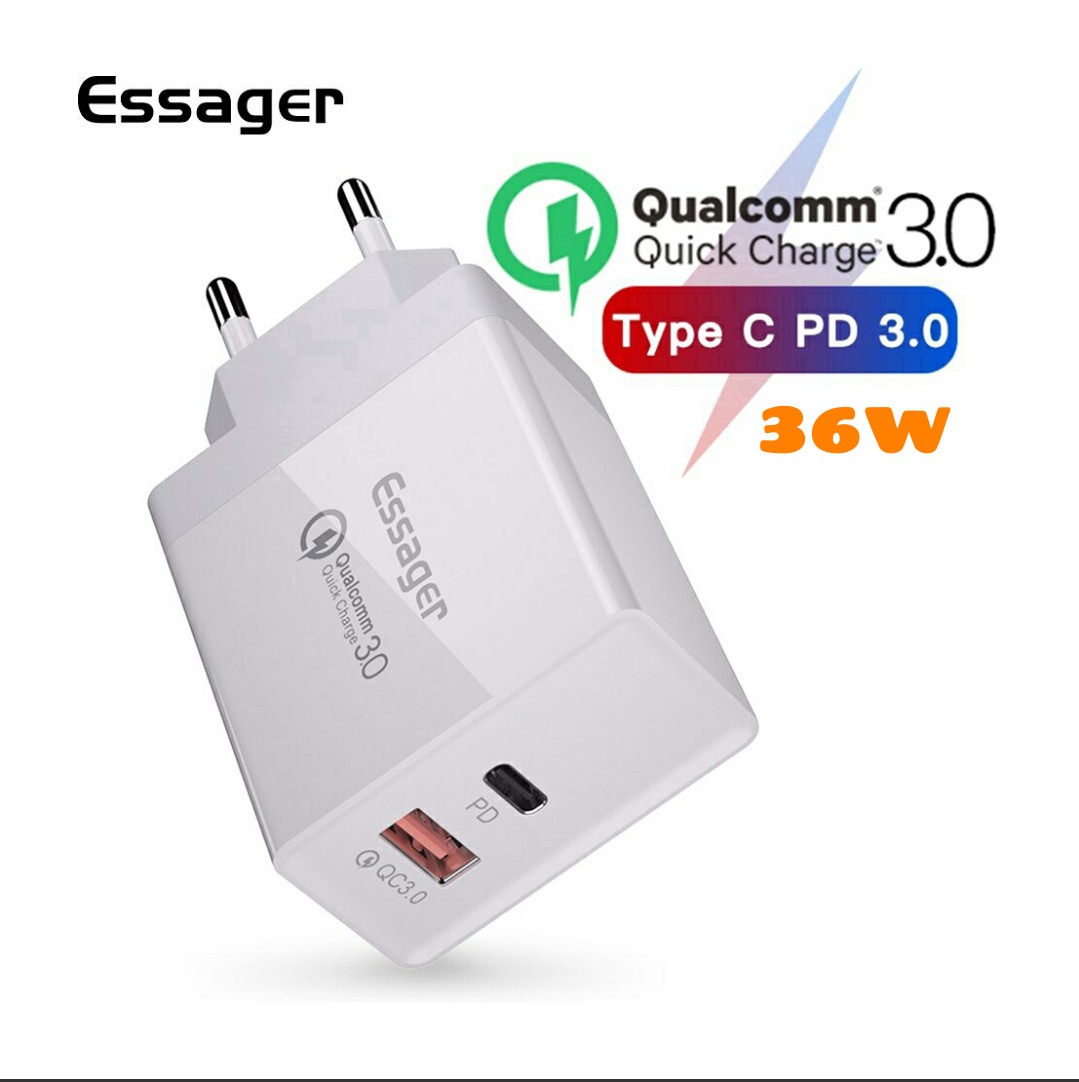 Củ sạc nhanh QC 3.0 PowerPort PD 36W  ESSAGER