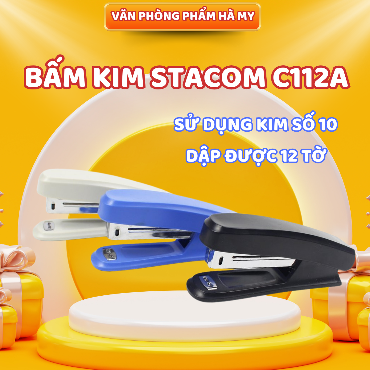 Dập Ghim Số 10 Stacom C112A Dập Được 12 Tờ
