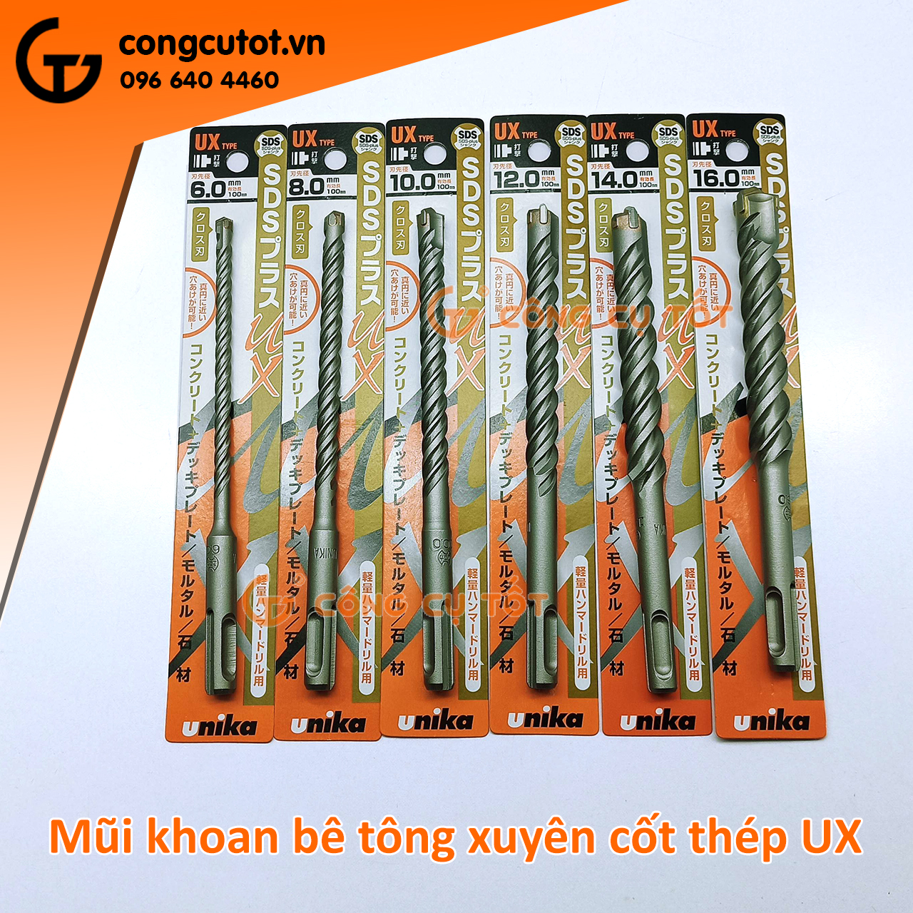 Mũi khoan đá Unika SB Nhật Bản chuôi tròn