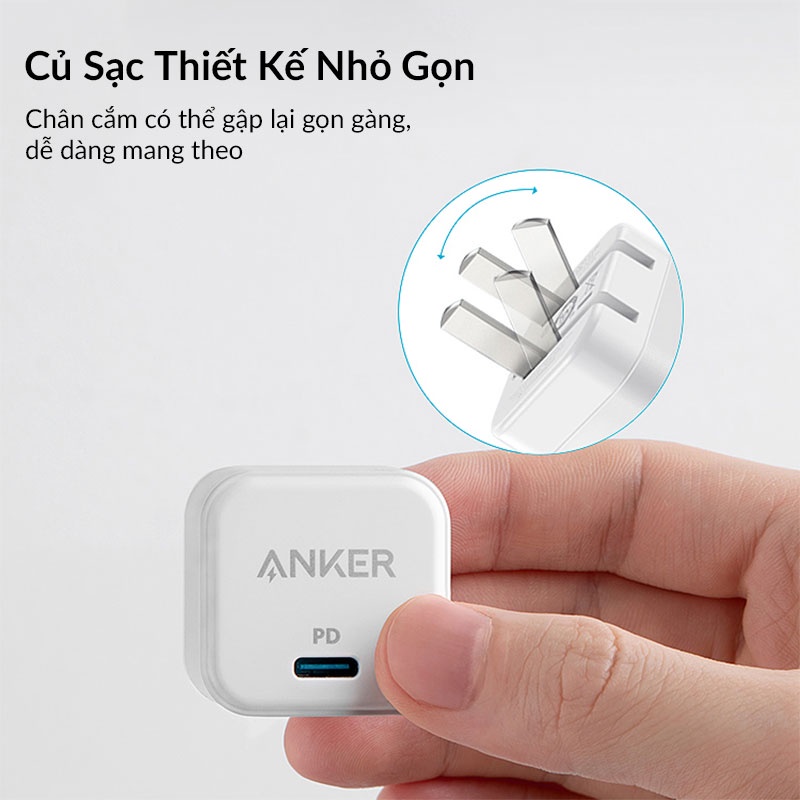 Củ Sạc Anker PowerPort 3 PD Cube 20w - A2149 (Bảo Hành 18T)