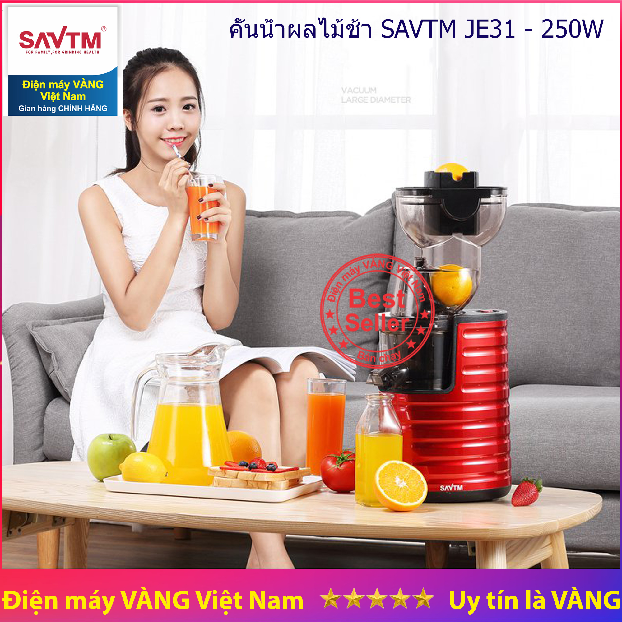Máy ép chậm cao cấp giàu vitamin savtm je31
