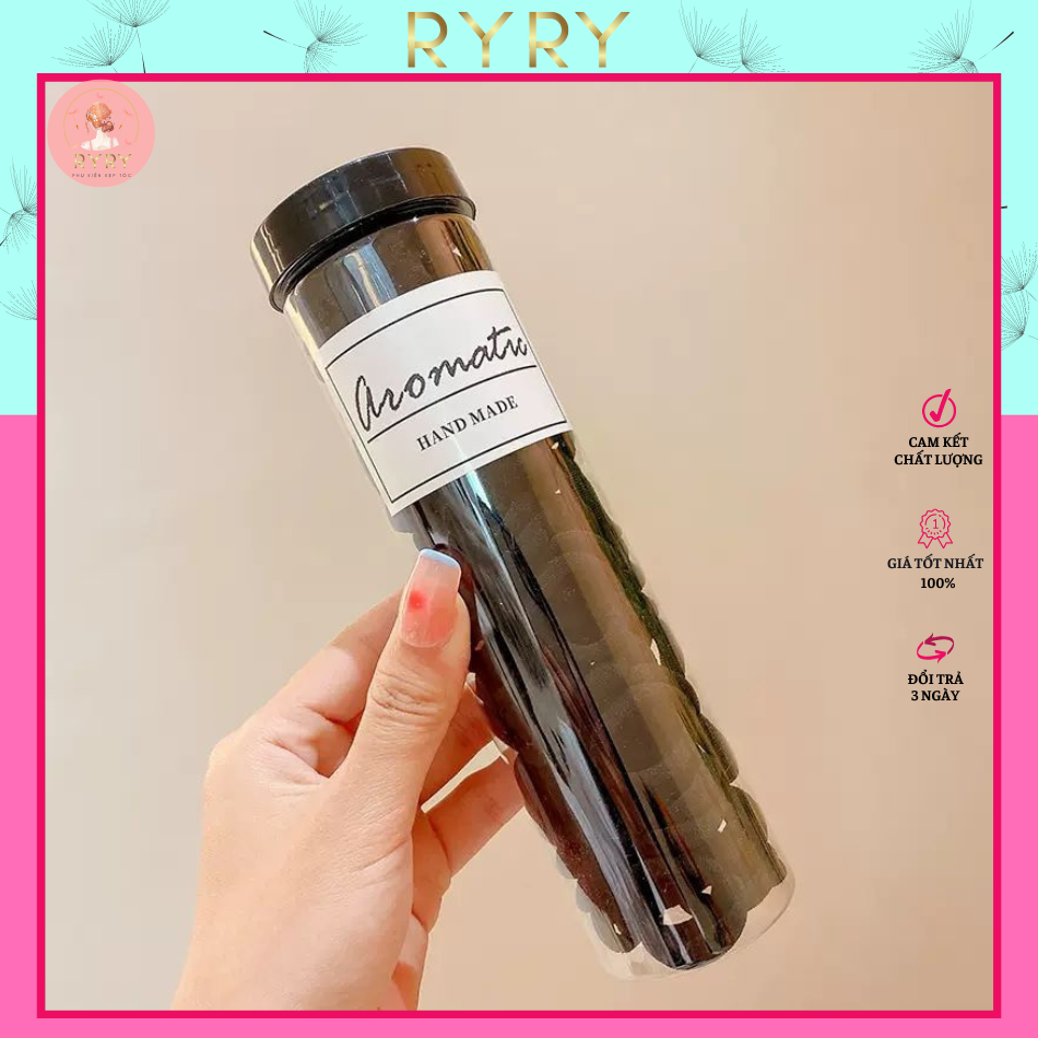 Set 100 Dây Thun Cột Tóc Co Giãn Nhiều Màu Sắc Dành Cho Bé Gái