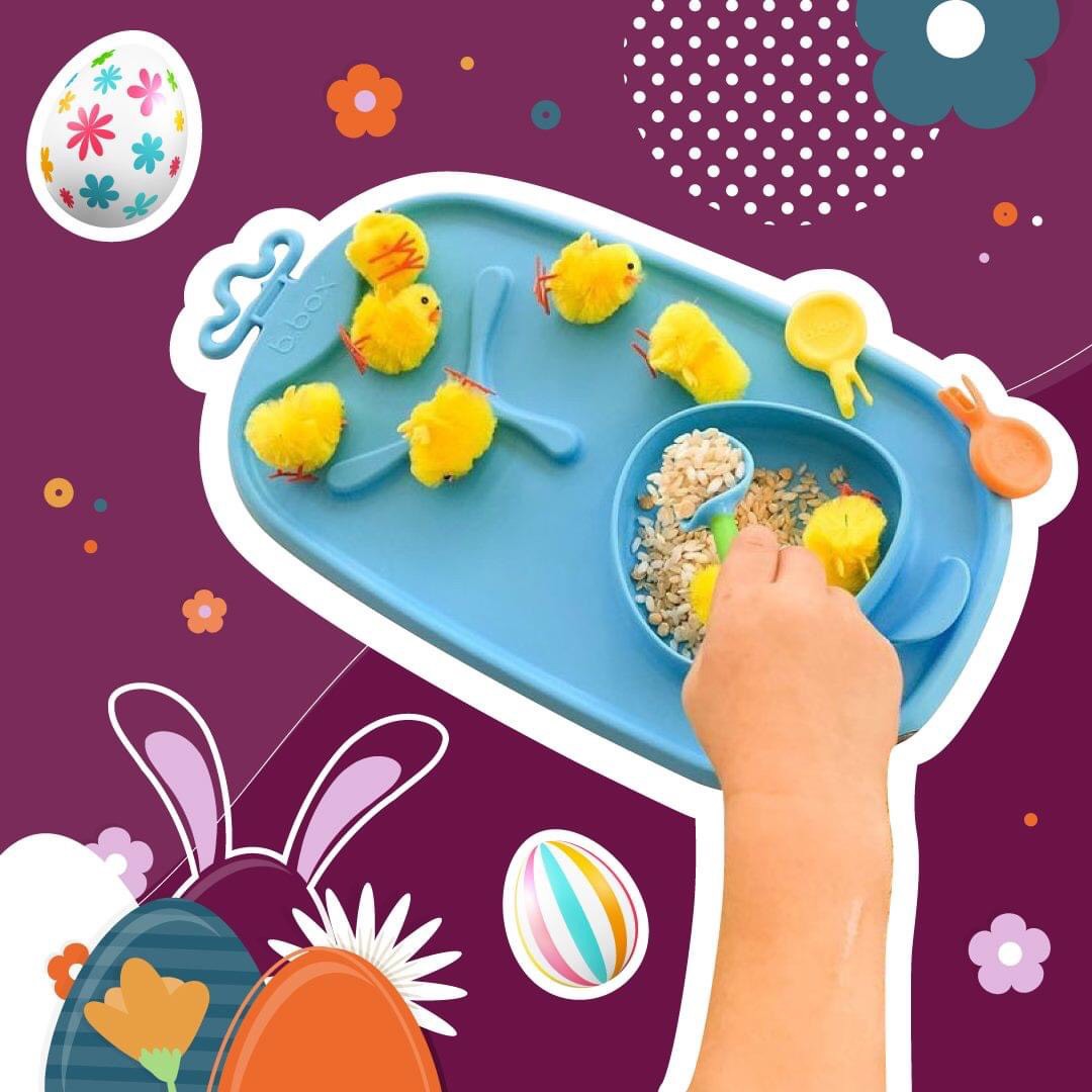 Dĩa ăn silicone gấp gọn (kèm muỗng) b.box cho bé