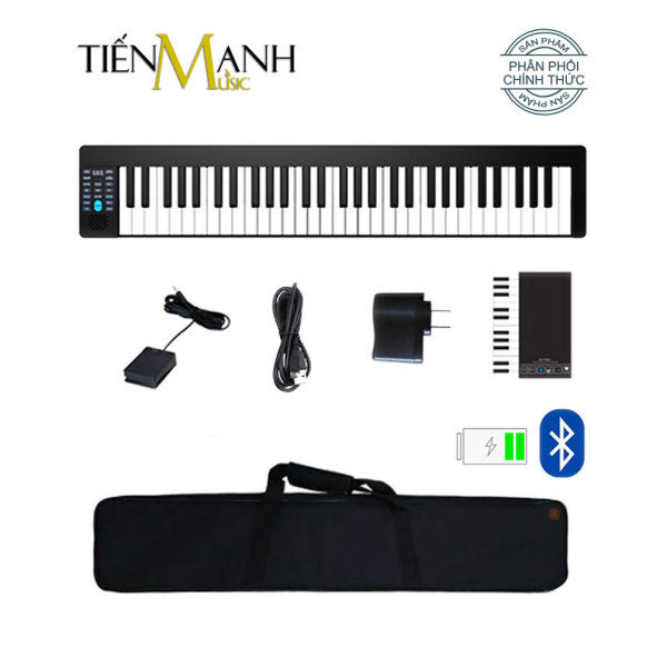 Đàn Piano Điện Konix PJ61Z - 61 Phím cảm ứng lực Midi Keyboard Controllers PJ61 - Chính Hãng