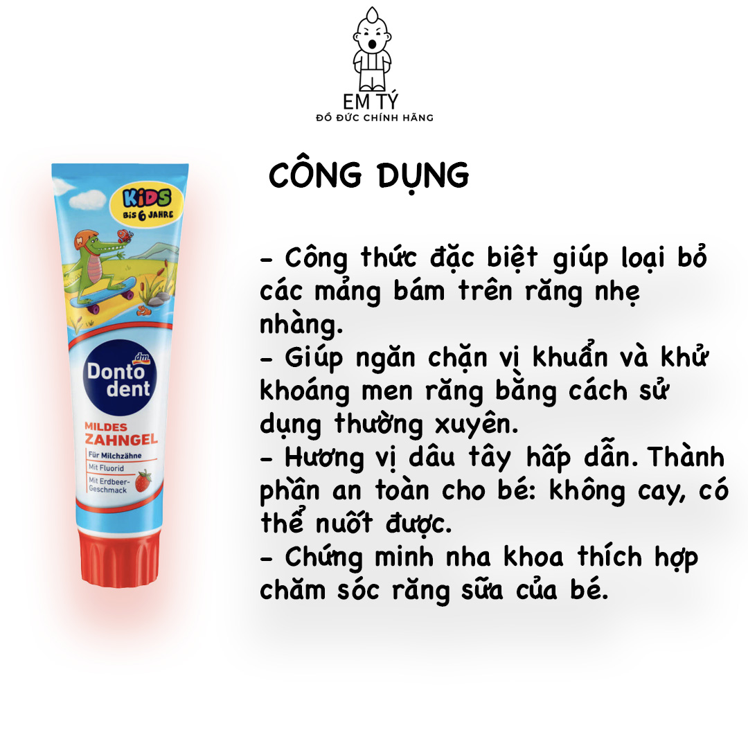 Kem đánh răng Dontodent Junior cho trẻ em [Nội địa Đức] - Em Tý Store