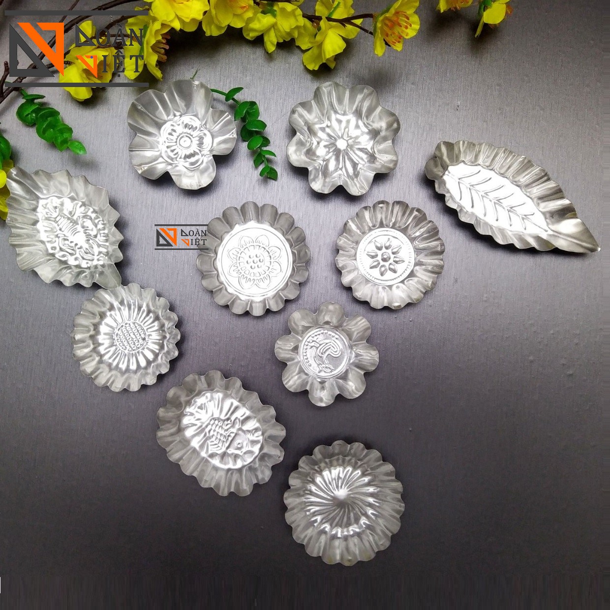 Bộ 10 KHUÔN Bánh Bò, Rau Câu, Da Lợn - MẪU MÃ ĐA DẠNG. Dụng cụ làm bánh tạo hình 3D SẮC NÉT dùng đình hình, tạo hình bánh Nướng Hấp, Nhấn Xôi ĐA NĂNG. Combo 10 Khuôn NHÔM DÀY