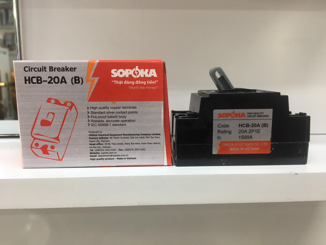 Cb sopoka chống cháy cóc đen 20a hcb-20a - hàng chính hãng việt nam