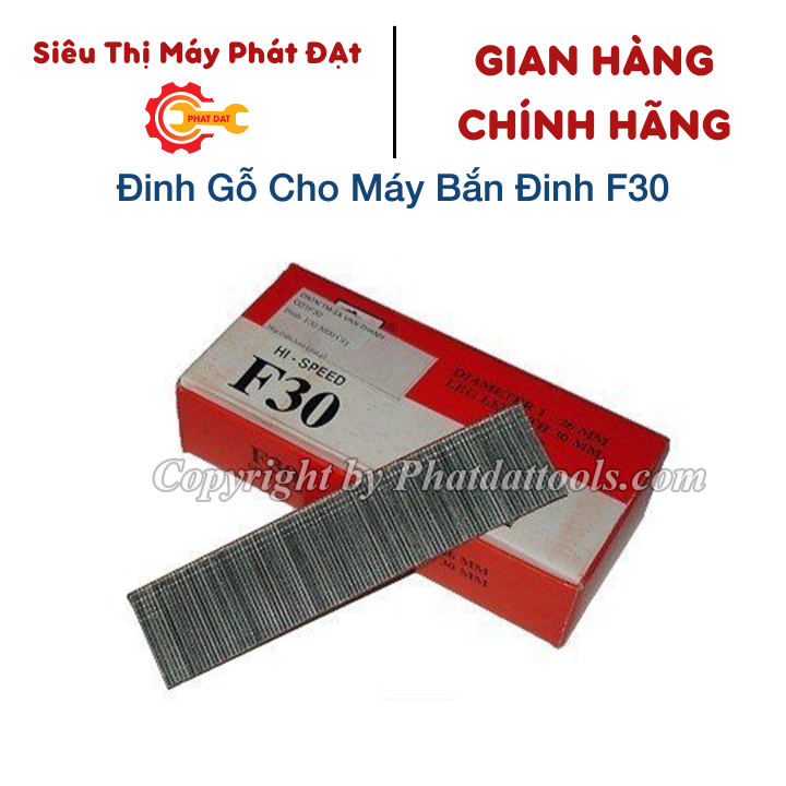 Hộp 5000 đinh bắn gỗ công nghiệp F30 - Dùng cho các dòng máy bắn đinh hơi, điện