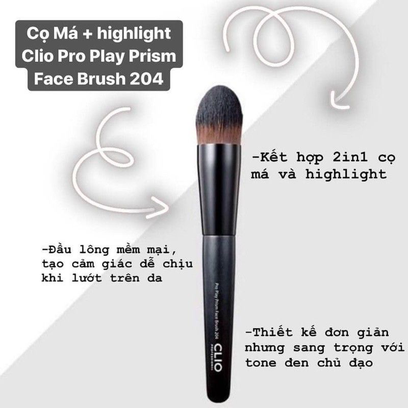Cọ trang điểm CLIO PRO PLAY PRISM FACE BRUSH 204