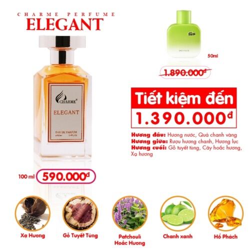 Nước hoa elegant 100ml tặng kèm bọc đựng