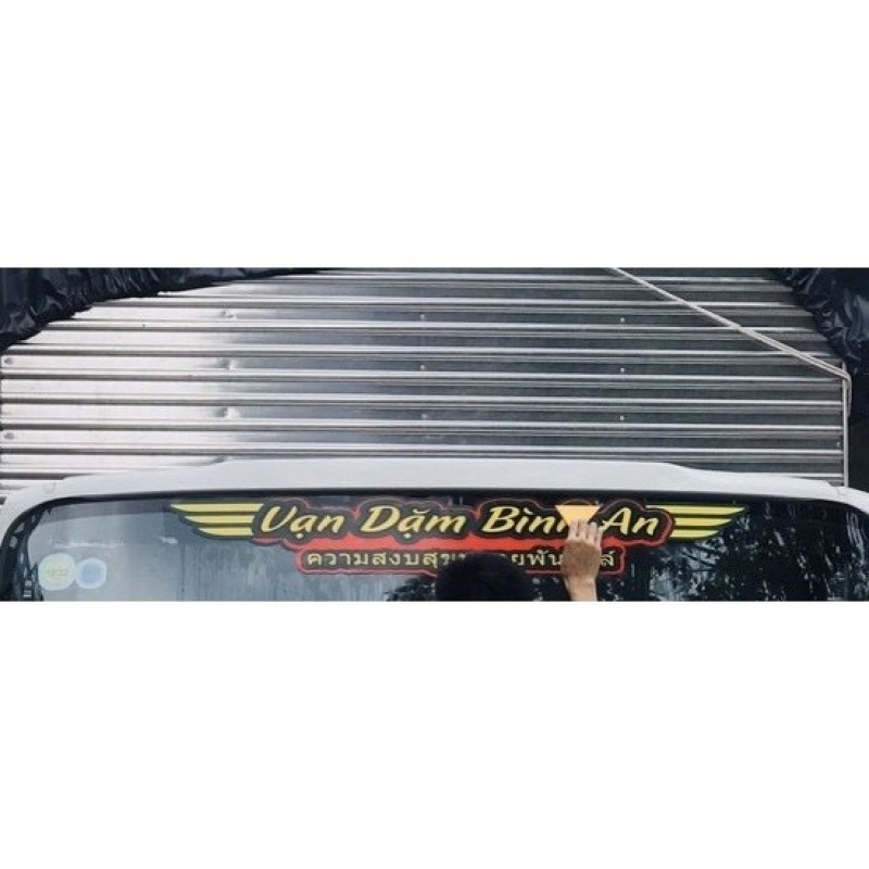 Tem vạn dặm bình an, chữ thái dán đầu xe tải, xe đầu kéo