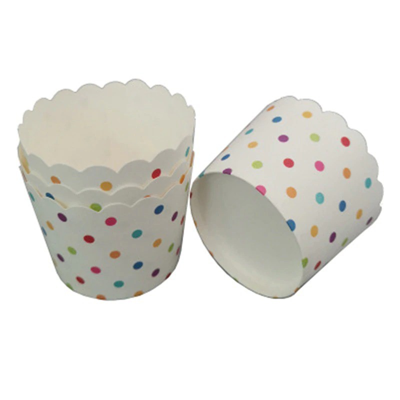 Cốc giấy cứng họa tiết ngẫu nhiên đáy 5cm đựng và nướng bánh cupcake đáy 5cm và 7cm