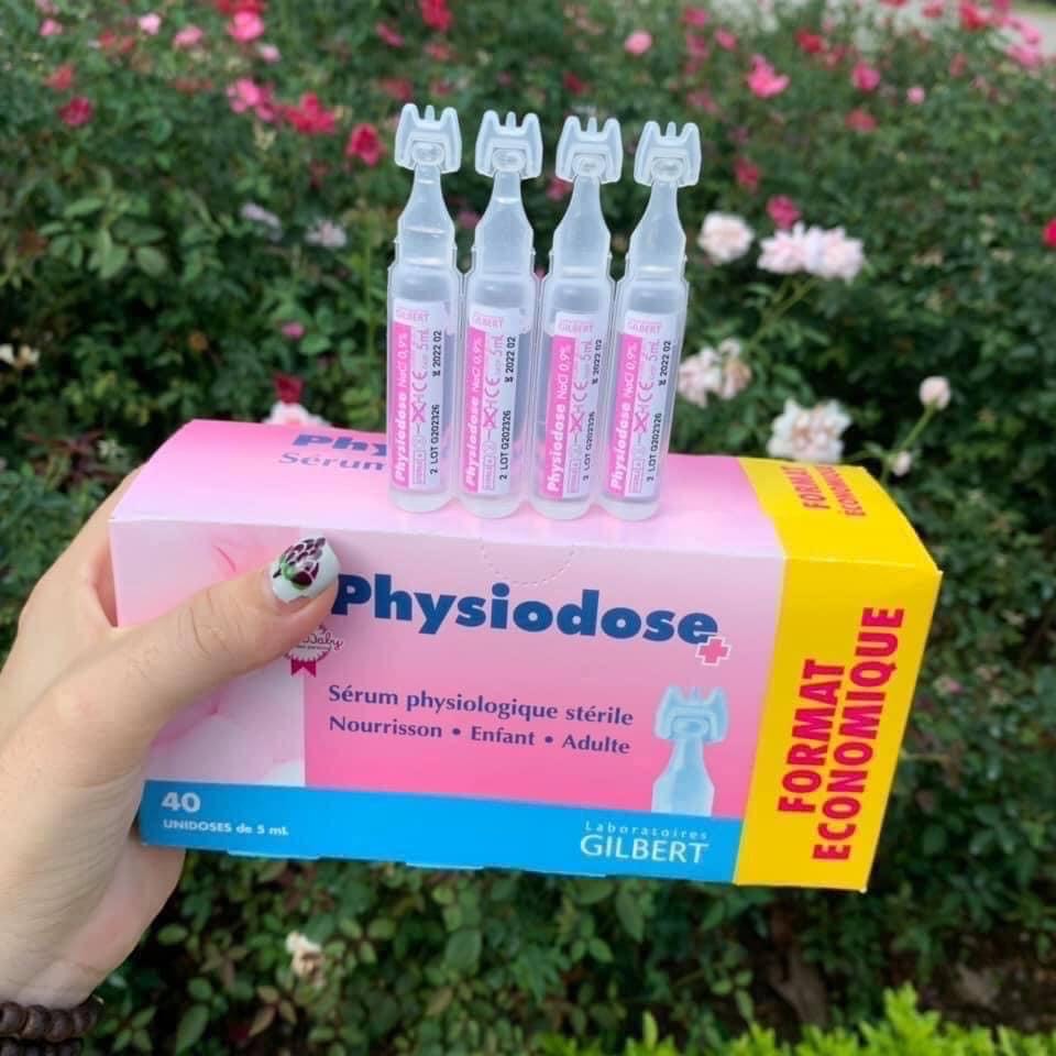 Nước muối sinh lý physiodose vệ sinh tai, mũi, mắt cho bé hàng ngày