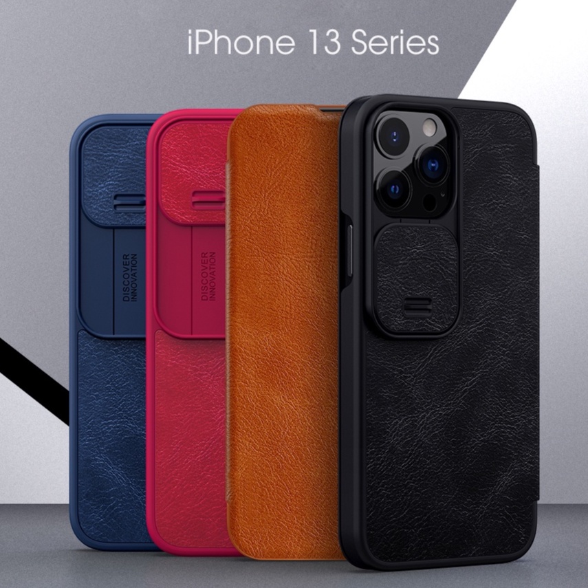 Bao da iPhone 14 Pro/ 14 Pro Max/ iPhone 13 Pro Max hiệu Nillkin Qin (Hàng chính hãng)