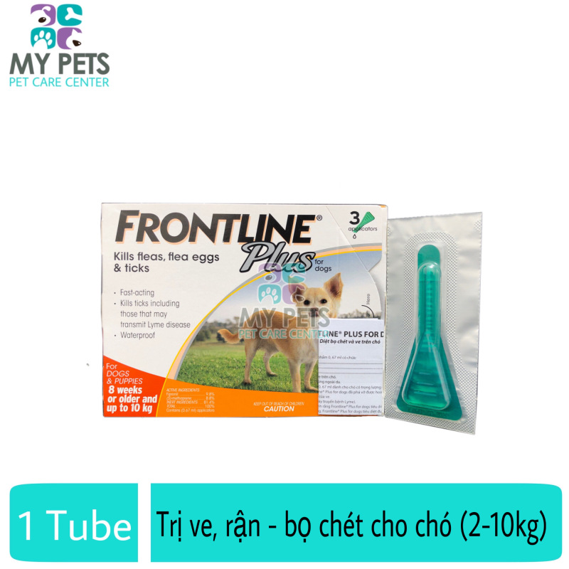 Frontline Plus nhỏ gáy hết ve rận, bọ chét cho chó (size 2-10kg) - Lẻ 1 tuyp. ( 1 tubes. no box)