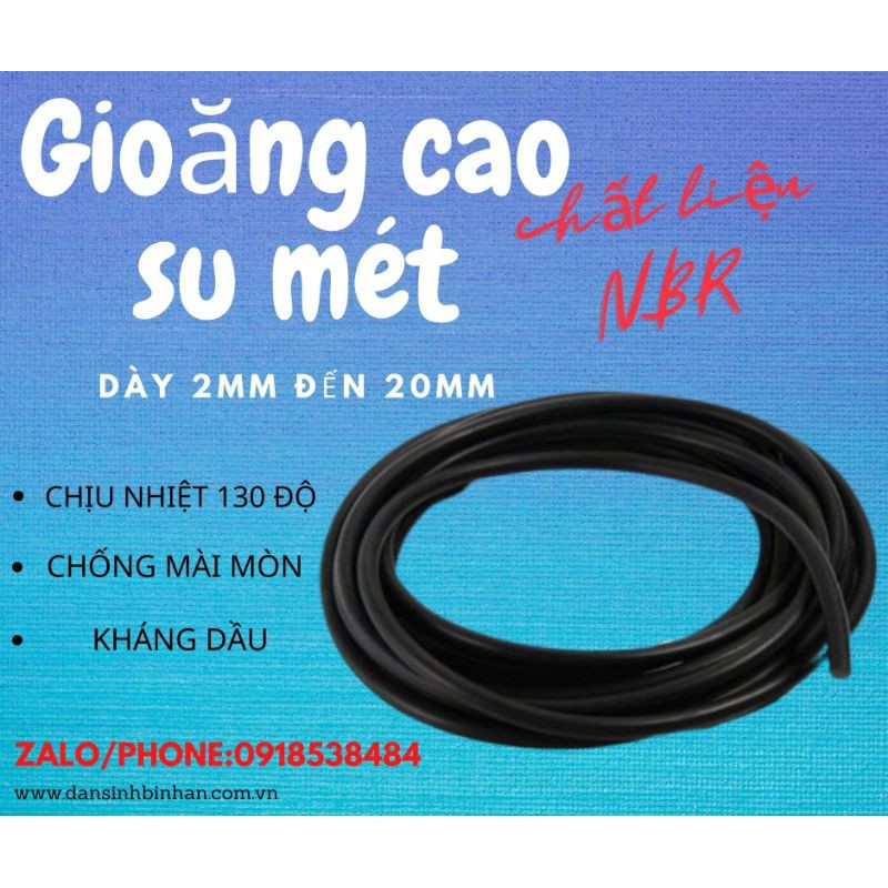 Gioăng cao su dạng Mét độ dày từ 2mm đến 20mm