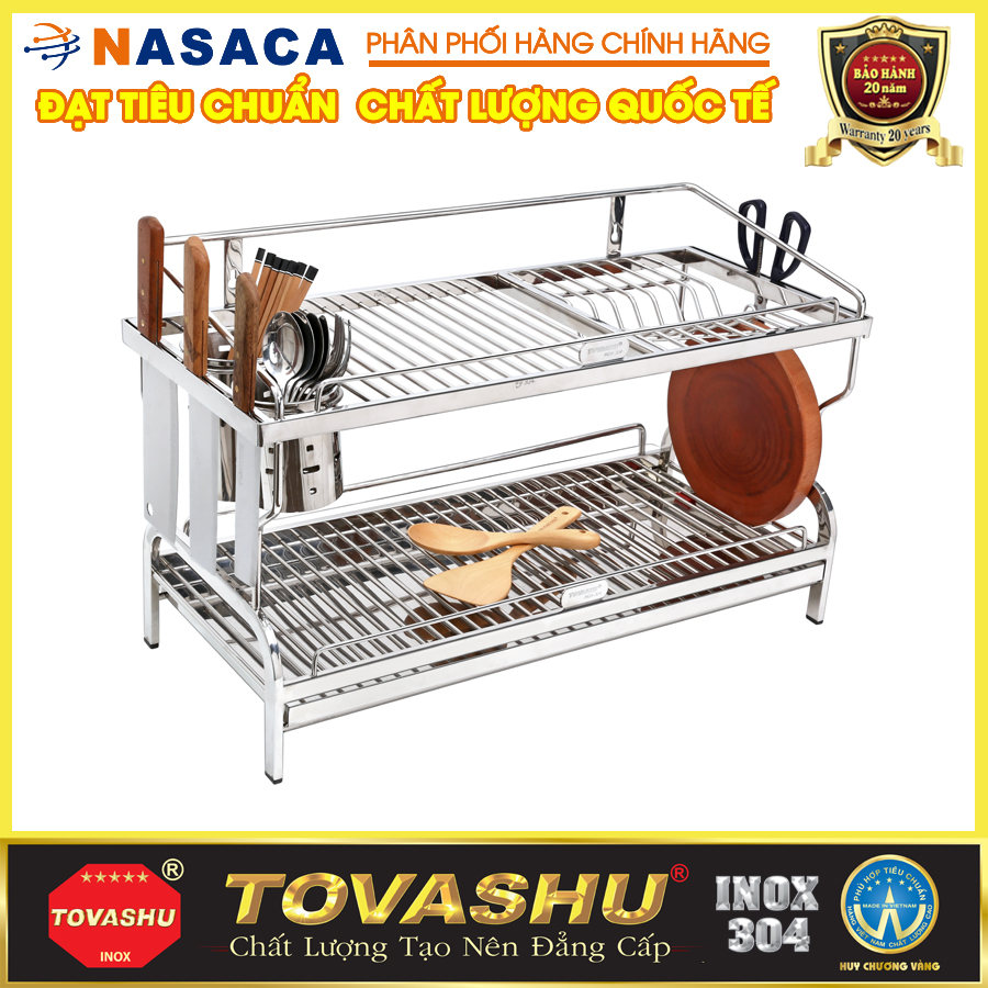 Kệ sóng chén có khay inox 304 tovashu 304-u6c2