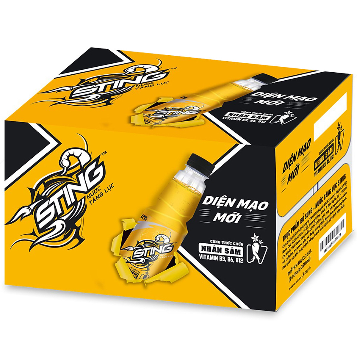 Lốc 6 chai nước tăng lực Sting vàng