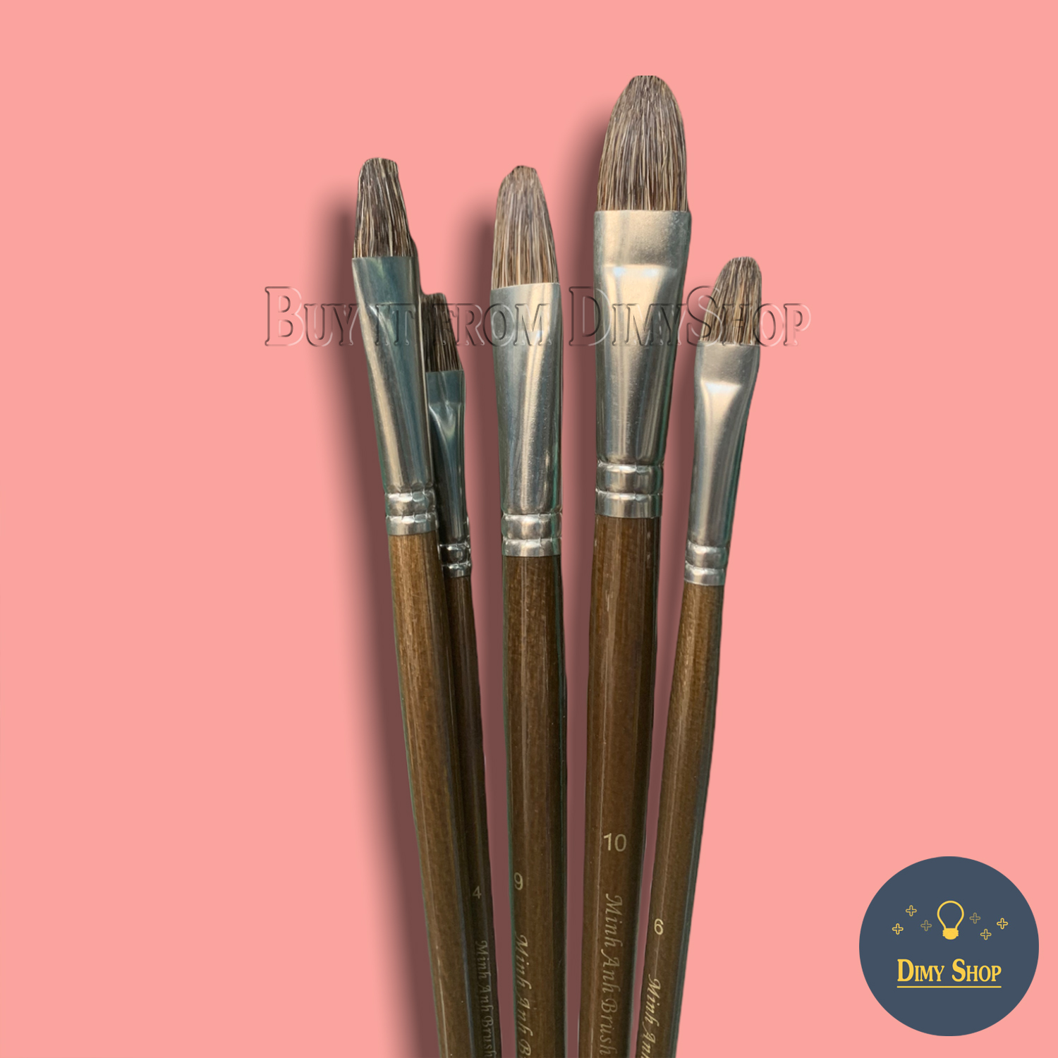 Bộ Cọ Vẽ Màu Acrylic, Sơn Dầu Cán Gỗ