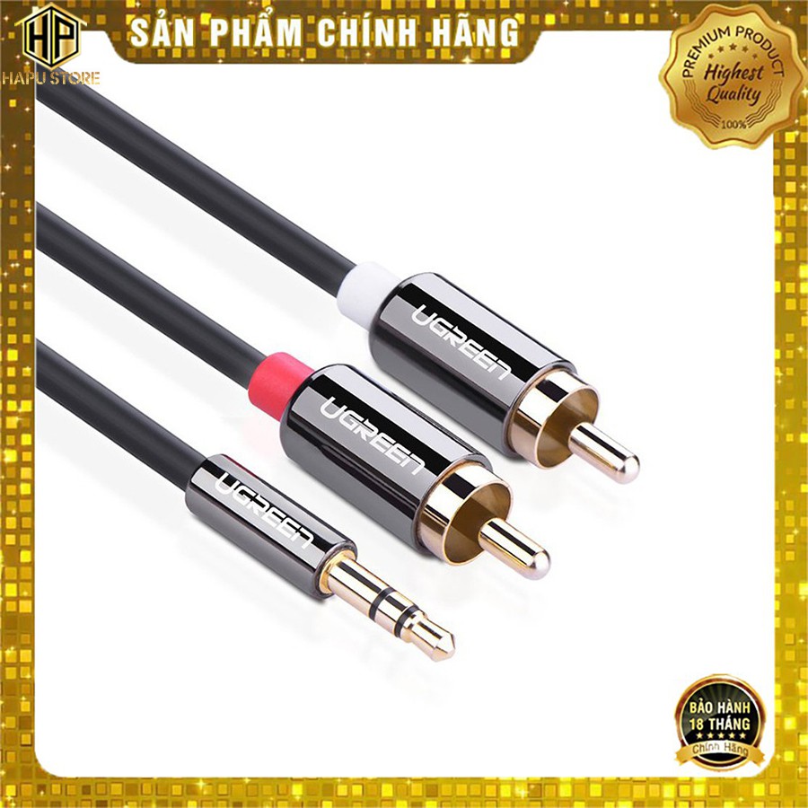 Cáp Audio 3.5mm ra 2 đầu hoa sen Ugreen 10583 dài 1.5m  - HapuStore