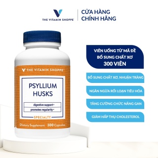 Viên uống từ mã đề bổ sung chất xơ hỗ trợ tiêu hóa THE VITAMIN SHOPPE Psyllium Husks 300 600 viên thumbnail
